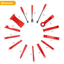 GOOACC 40Pcs Trim Removal Tool,Auto Terminal Removal Key Tool,Auto Clip Pliers Stereo Removal Tools,Car Upholstery Repair Pry Kit,Precision Hook and Pick Set,Wiring Threader,Car Film Scraper