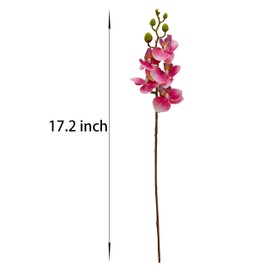 ATFL 8 Pack Pink Orchid Artificial Flowers Real Touch, 22'' Artificial Fake Faux Silk Orchid Stem Bouquets for Wedding Party Home Garden Decor,Orquideas Artificiales para Decora
