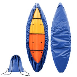 Muligheter Kayak Covers for Outdoor Storage, Waterproof Heavy Wind Dust UV Tear and Fade Resistant Protection Sunblock Shield Kayak Accessories Canoe Cover for Fishing Boat Kayak Paddle Board