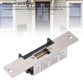 Electric Door Strike Lock, Standard Fail Secure Fail Safe Stainless Steel Electric Strike Lock NC Power on to Lock Easy Installation Electric Magnetic Lock for Cylindrical Lock