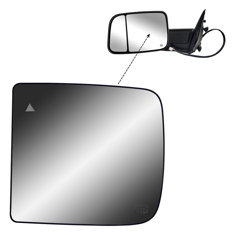 Replacement Driver Left Side Door Towing Mirror Main Big Glass