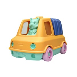 Le Jouet Simple - Garbage Truck - Multi-Coloured Garbage Vehicle - Early Learning Toy - Eco-Friendly - Recycled Plastic - Made in France - 100% Recyclable - Gift 1-4 Years (Yellow)