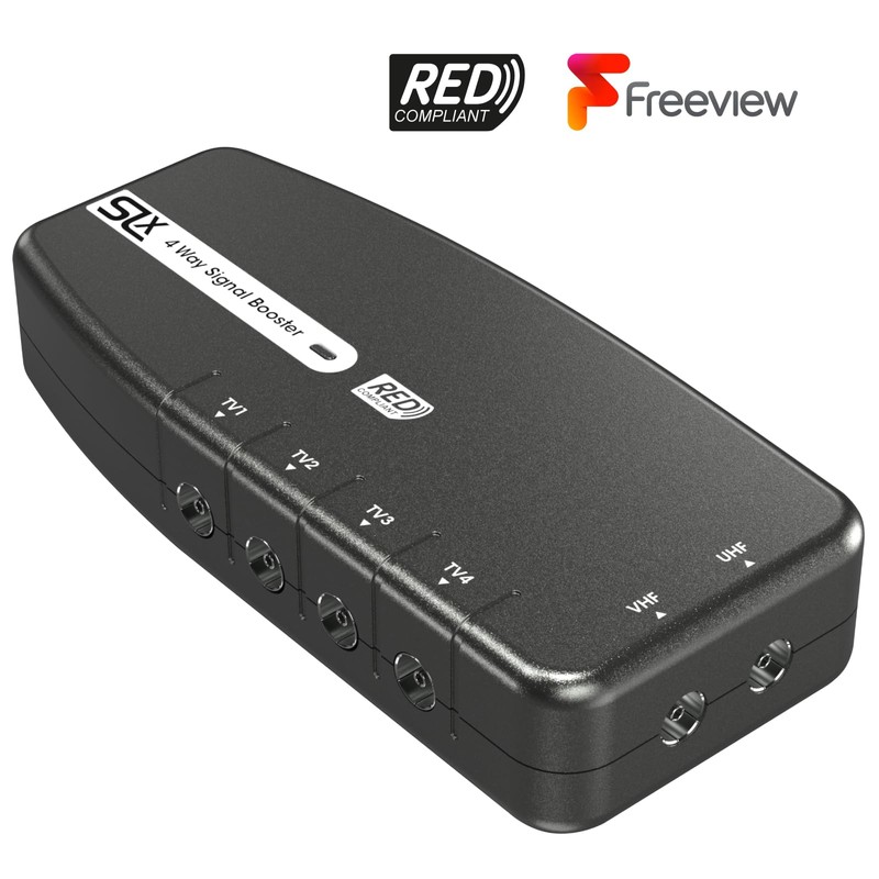 SLx TV Signal Booster Aerial Amplifier, 4 Way Signal Distribution