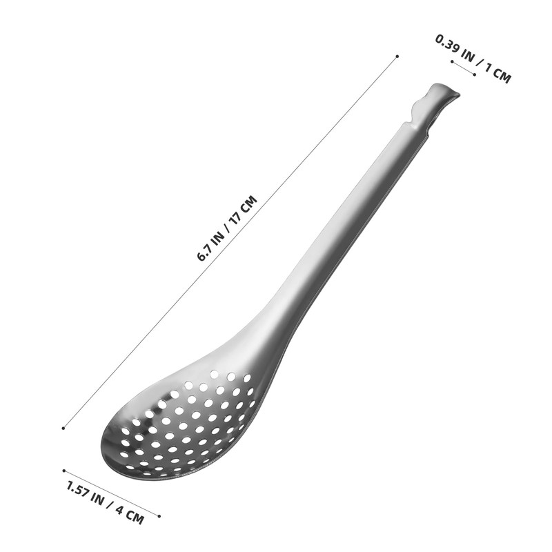 jojofuny 2 Pack Small Slotted Spoons Spherification Spoon Stainless Steel