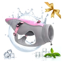 Pet Cooling Coat, Summer Dog Cooling Vest Harness with D-Ring and Adjustable Straps, Cool and Comfortable Dog Coat with Reflective, Safety, Sun-Protected and Evaporation Swamp Technology