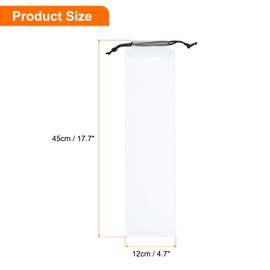 sourcing map 6pcs Umbrella Bags 17.7"x4.7" Wet Umbrella Sleeve Cover Reusable Folding Umbrella Storage Bag with Drawstring for Folding Travel Umbrellas, White