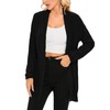 iChunhua Lightweight Soft Long Length Open Front Black Cardigans for