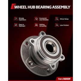 Torchbeam 512460 Rear Wheel Hub Bearing Assembly for 2011-2019 Ford Explorer, 2013-2019 Ford Police Interceptor Utility Wheel Bearing 5 Lugs W/ABS