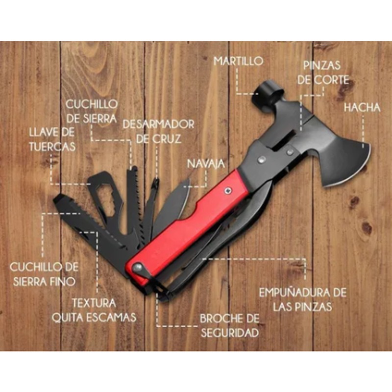 Multi Purpose Tool Axe Stainless Steel Portable Outdoor Camping Safety