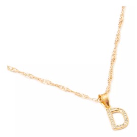 Ametrinaa Dije Inicial / Letra D Mini Con Zirconia Chapa De Oro 18k Color Dorado