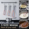 Silicone Whisk,Stainless Steel Wired Wisk Set 8" 10" 12",Heat Resistant