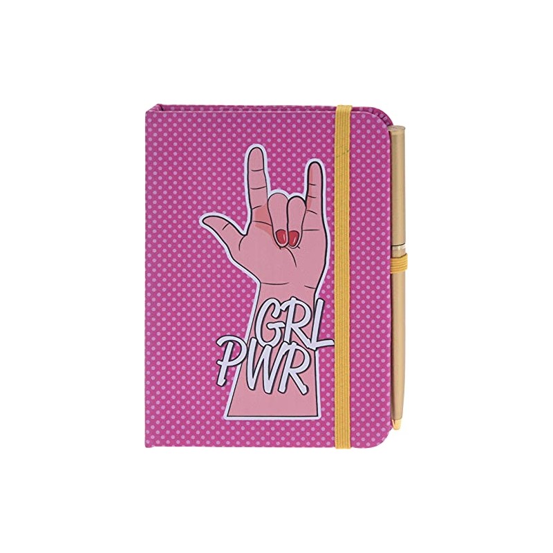 GRL PWR Notebook A6 Lined with Elastic Band, Hard Cover