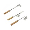 SAILINMUJIMI Weed Remover Tool Set ，3-Piece with Wood Handle, Serrated