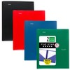 Five Star Pocket and Prong Folder, Plastic, Black, Cobalt Blue, Red, Green, 4 Pack (38140)