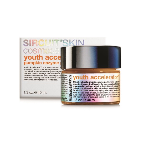 Sircuit Skin YOUTH ACCELERATOR+ Pumpkin Enzyme Peel - Gentle Face Exfoliator with Lactic Acid, Pumpkin Extract, and Gluconic Acid - Exfoliating Facial Mask Supports Healthy Skin (1.3 oz)