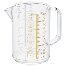 OSK MC-2 Measuring Cup, Sumikko Gurashi Measuring Cup, Large, 20.3 fl oz (600 ml), Made in Japan, Graduated, Boiling Water, Handle, Cute, Stylish, Easy to Use, Easy to Pour, For Cooking, Clear