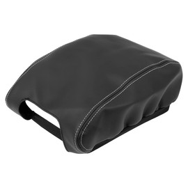 X AUTOHAUX Car Center Console Lid Armrest Seat Box Cover Protector Replacement Microfiber Leather for Jeep Wrangler 2011-2017 Black Gray