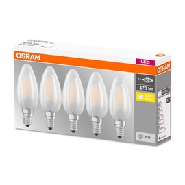 Osram LED Base Classic B Lampe, Sockel: E14, Warm White, 2700 K, 4 W, Ersatz für 40-W-Glühbirne, matt