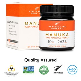 New Zealand Honey Co. Raw Manuka Honey UMF 10+ | MGO 263+, 8.8oz / 250g | Organic Medical Grade Manuka Honey for Daily Wellness, Skin Care & Dogs