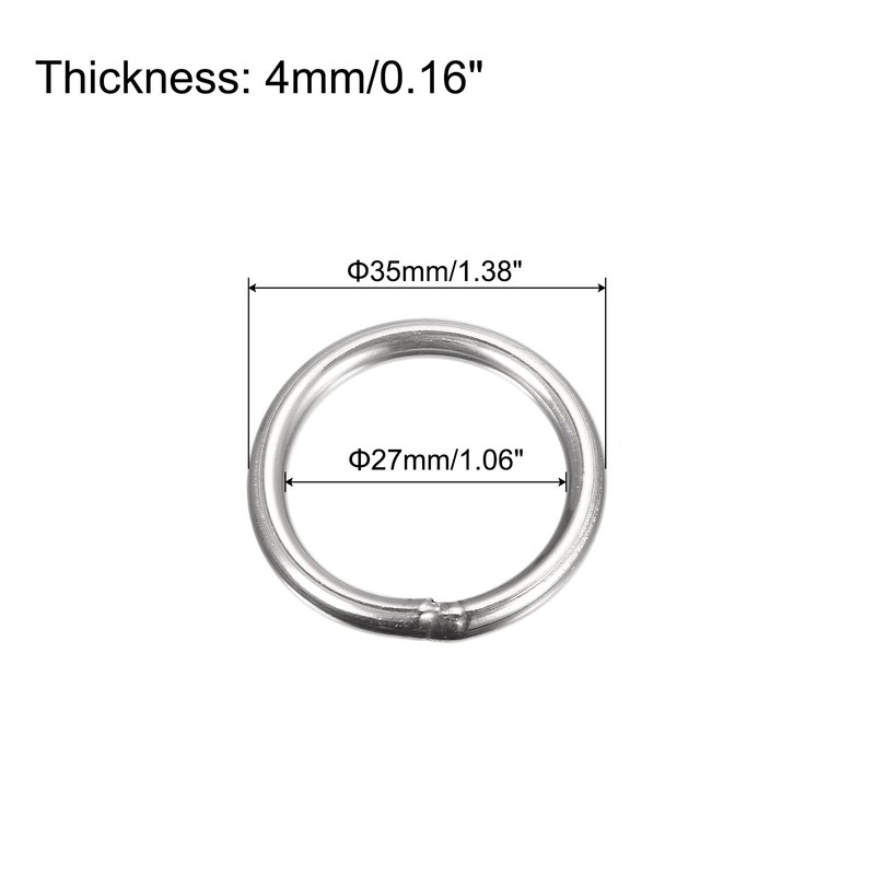 sourcing map 304 Stainless Steel O Rings, 12 Pieces 35