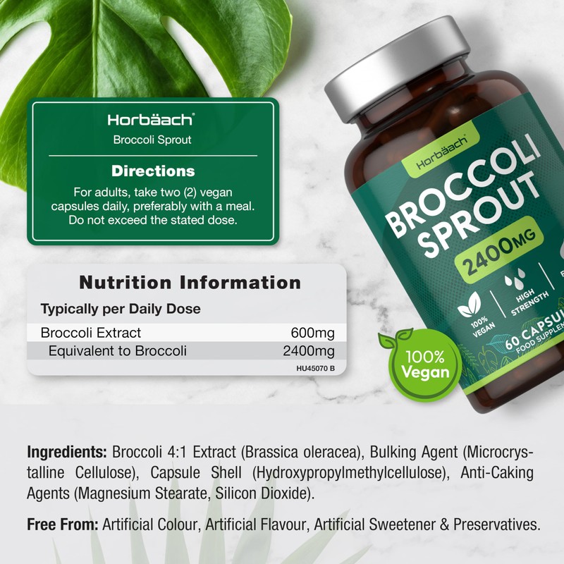 Broccoli Sprout Extract | Activated Sulforaphane Supplement | 2400mg Capsules