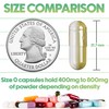 XPRS Nutra XPRS Nutra Delayed Release Size 0 Empty Capsules - 500 Count Clear Empty Vegan Capsules - Vegetarian Pills - DIY Vegetable Capsule Filling - Fillable Veggie Gel Caps for Do-It-Yourself Supplements