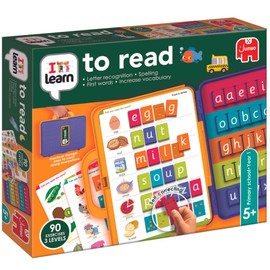 I Learn to Read - Word Learning Games for Kids - Improves Letter and Word Recognition, Spelling and Vocabulary Skills - 90 Exercises, 3 Difficulty Levels and Carry Case - Ages 5 Years Plus - Jumbo