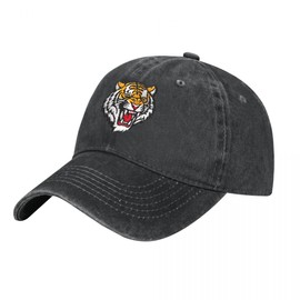 Tiger Embroidered Hat for Men Women Dad Hat Baseball Cap Adjustable Unisex Black