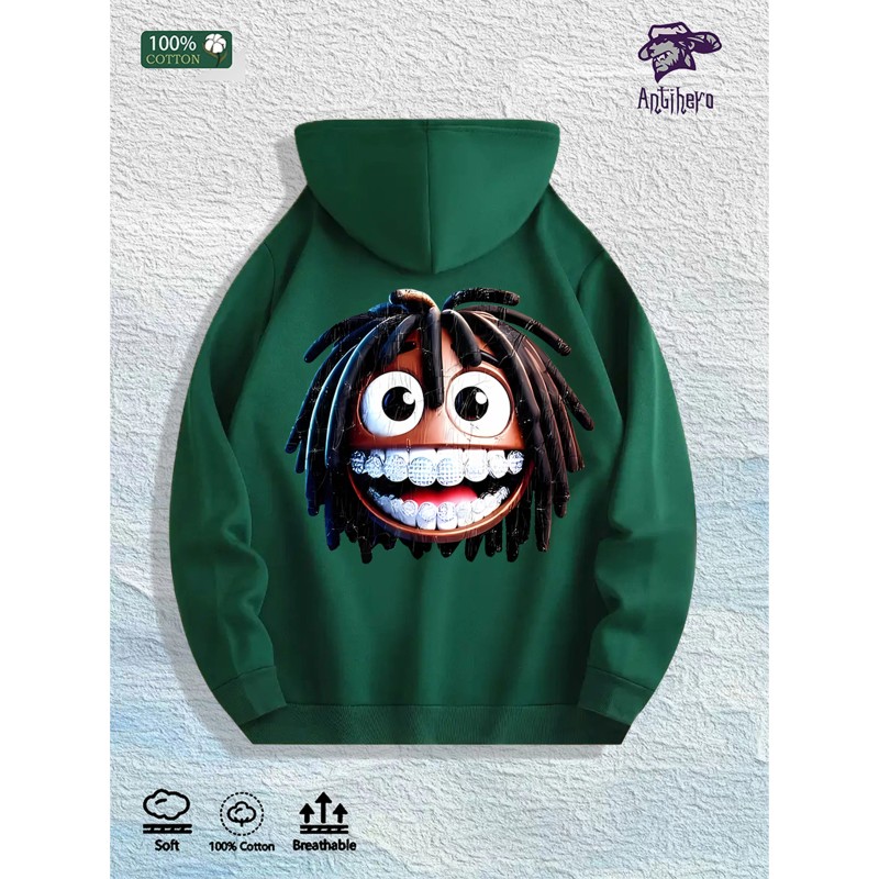 3D Dreadlocks Face Graphic Hoodie 100% Cotton US Warehouse 7