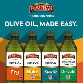 Pompeian Made Easy Fry Olive Oil, High Smoke Point, Perfect for Frying Foods such as Chicken and Potatoes, Non-Allergenic, Non-GMO, 16 Fl Oz (Pack of 1)
