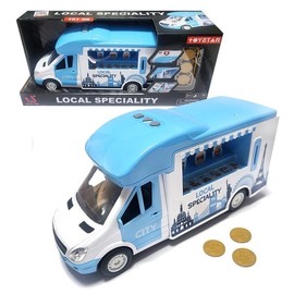 Hamburger Food Truck (Local Specialty Truck) / Coin-operated, open-top sound and light hamburger truck / 햄버거 푸드트럭 (지역특산물차)  동전을 넣을 수 있고 덮개가 열리는 사운드불빛 햄버거 트럭