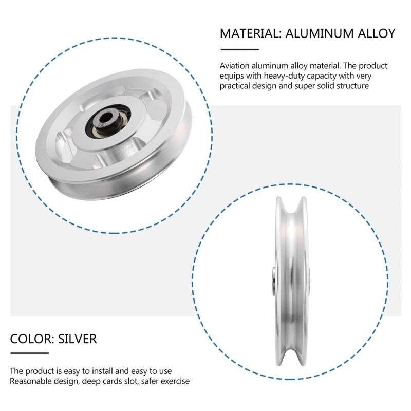 Gueiddi Aluminum GYM Pulley Wheel, Universal Aluminum Alloy Bearing Pulley