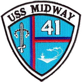 EagleEmblems PM1502 Patch-USS, Midway Shield (3.125'')