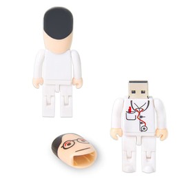 Novelty USB Flash Drive 64GB, LEIZHAN Doctor Robot Toy Character Thumb Drive Memory Stick for Kids Students Gift Pendrive