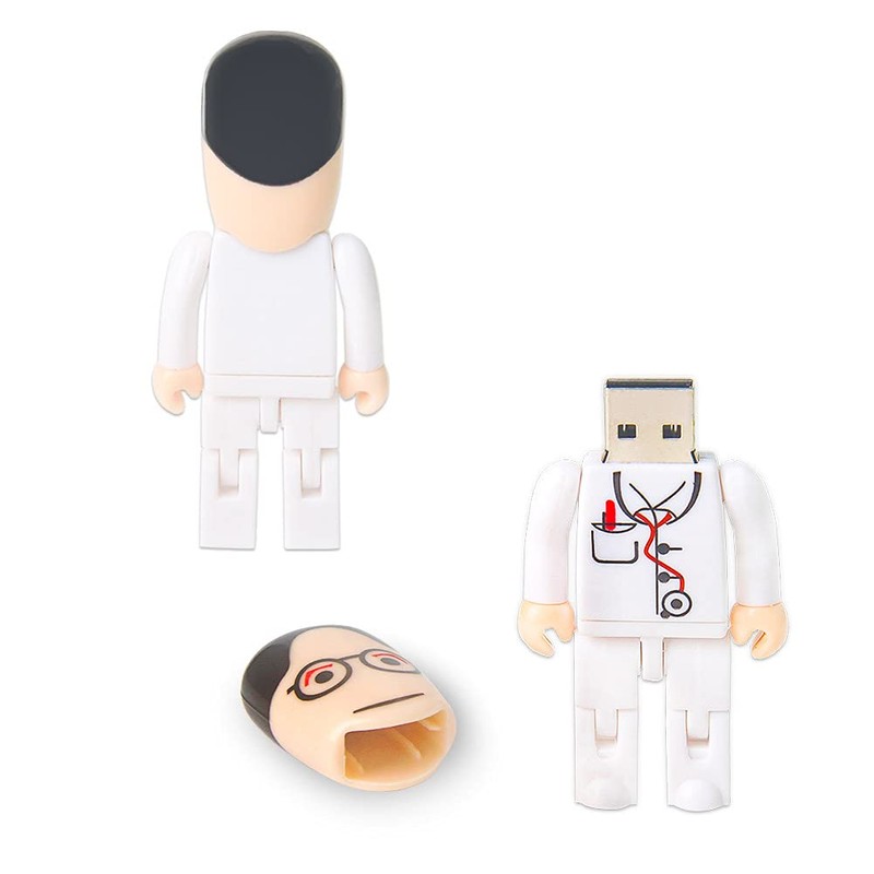 Novelty USB Flash Drive 64GB, LEIZHAN Doctor Robot Toy Character