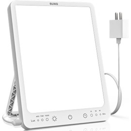 SUXIO Light Therapy Lamp - 10000 Lux Therapy Light Lamp, 3 Timing & Mode Sunlight Lamp, Memory Function Daylight Lamp, Portable Light Box Therapy Use As Lift Mood, Happy Lamp for Home/Office/Travel