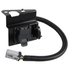 FUSCH 4 & 7 Pin Trailer Tow Wiring Harness Plug 4-Flat 7-Way Plug Adapter with Mounting Bracket Compatible with Ford F250 F350 Super Duty 2002 2003 2004 Replace#:2C3Z-13A576-DA