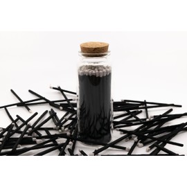 4" Inch Long Wooden Refill Matchsticks with Strike Stickers - Safety Matches Wholesale Bulk Loose by Chandler Studio (Black Stem White Head, 50 Pieces)