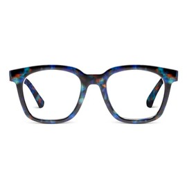 Peepers by PeeperSpecs Women's to The Max Oversized Soft Square Blue Light Blocking Glasses, Cobalt Tortoise, No Correction + 0