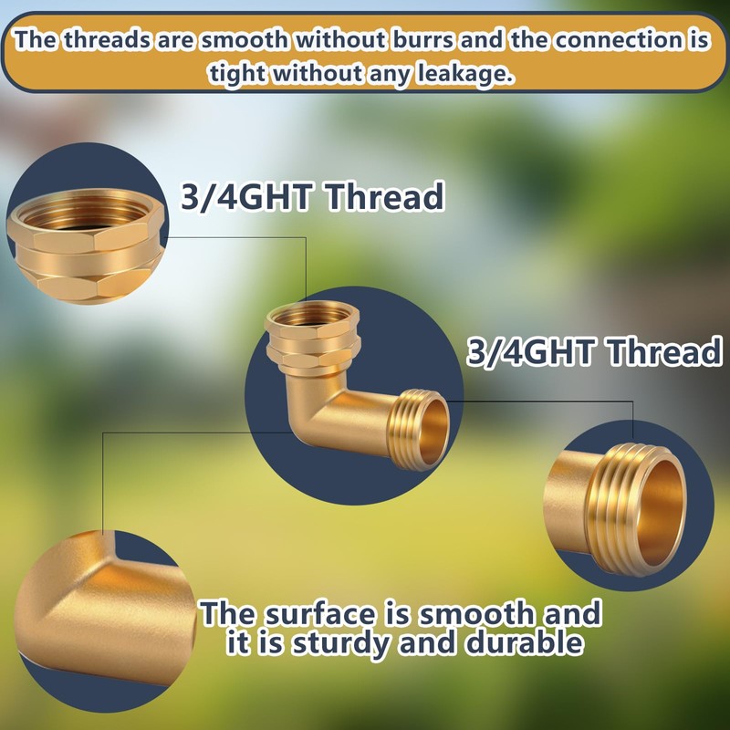 90-Degree Hose Elbow For RVs — Solid Brass Construction, Strong