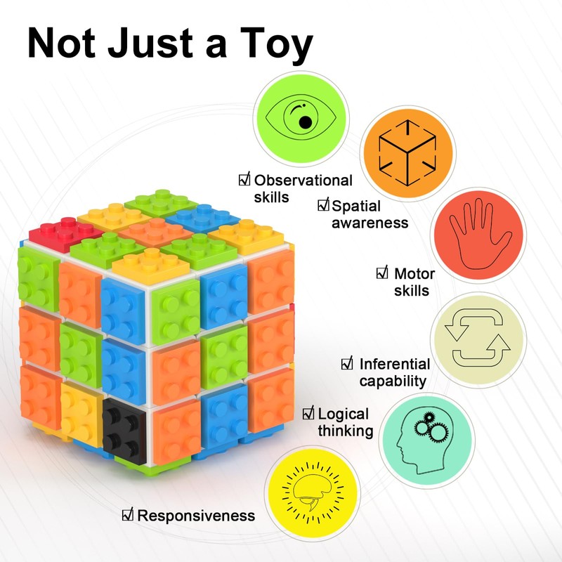 Vdealen Rubik's Cube Bricks 3D Puzzle Cube of 3 x