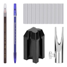 ATOMUS Eyebrow Makeup Sharpener Set 0.8cm and 1cm pencil Sharpener 10pcs Eyebrow Trimmer Brown and Dark Coffee Eyebrow Pencil Set for Makeup and Microblading eyebrow (2#)