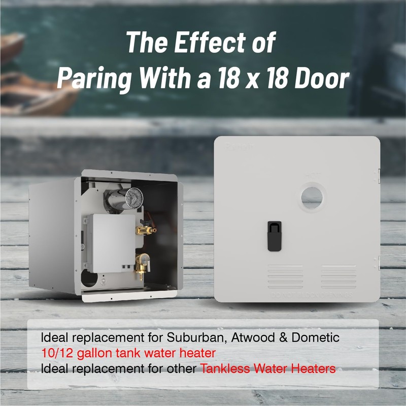 Ranein 18 x 18 Inches RV Water Heater Black Door.