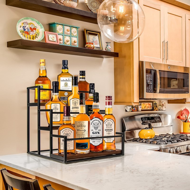 THYGIFTREE Coffee Syrup Rack Organizer 3-Tier 12 Syrup Bottles Holder