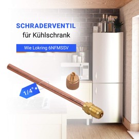 VIOKS Service Access Valve Filling Pipe with Schrader Valve 1/4 Inch SAE Quick Release Cap Filling Valve Fridge Check Valve for Pipes 6 mm Fridge Freezer Air Conditioning Refrigeration Technology