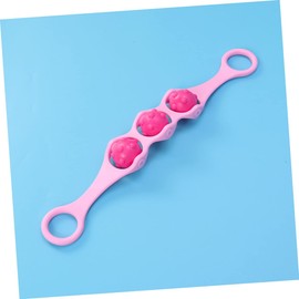 OATIPHO Three Ball Muscle Massager Roller for Lightweight Manual Roller Tool with Ergonomic Handle for Foot and Leg Massage Rosy