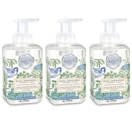 Michel Design Works Cotton & Linen 3-PACK Foaming Hand Soaps, 17.8 fl oz each