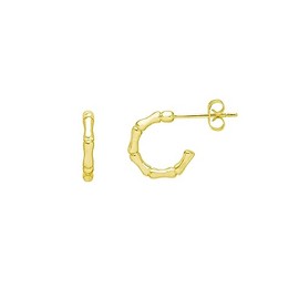 Estella Bartlett Gold Plated Small Bamboo Hoop Earrings