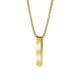 Geoffrey Beene 3D Customizable Vertical Bar Pendant Necklace (Gold)