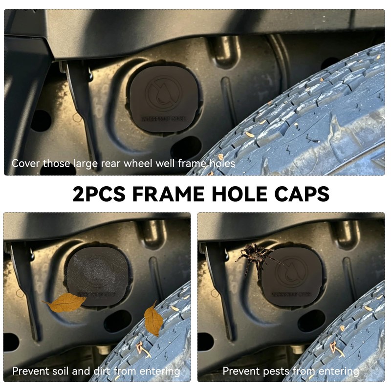 JERBOR 2pcs Silicone Car Frame Tube Hole Plugs Fit for